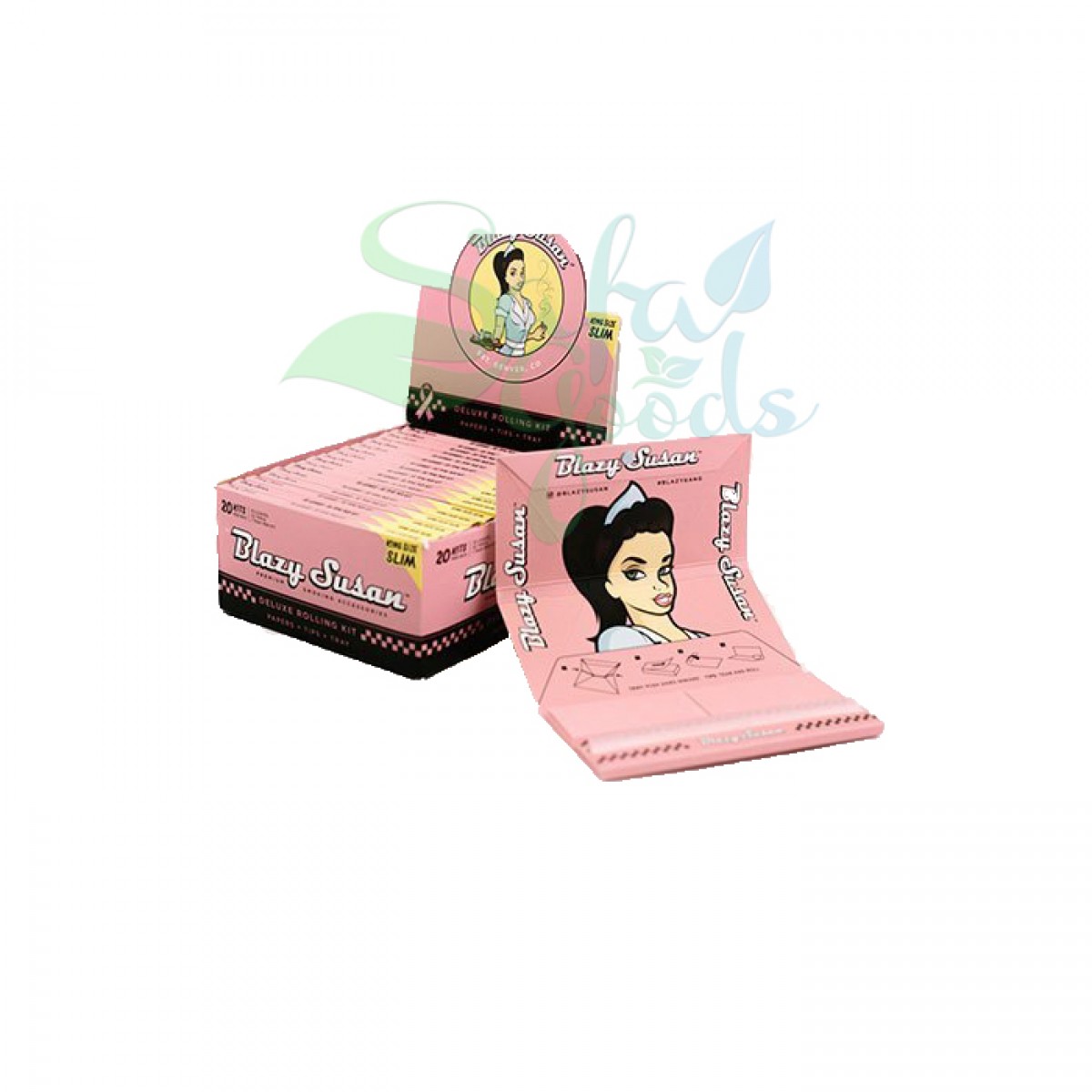 Blazy Susan - Pink Rolling Papers - King Size Deluxe 